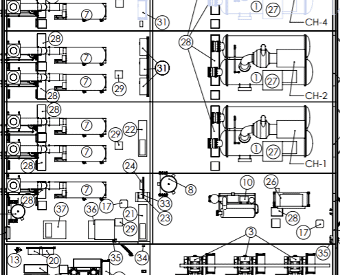 Central Utility Plant equipment layout